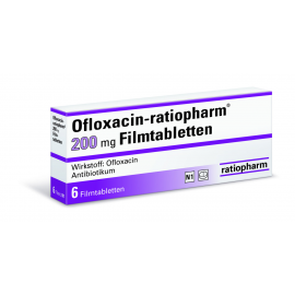 Изображение препарта из Германии: Офлоксацин OFLOXACIN RATIOPHARM 200MG  6 шт